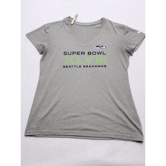 Nike Dri-Fit Casual Graphic Short Sleeve T Shirt Womens Size Medium M Gray - Picture 2 of 8